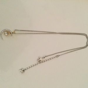 Swarovski Moon raindrop pendant silver necklace